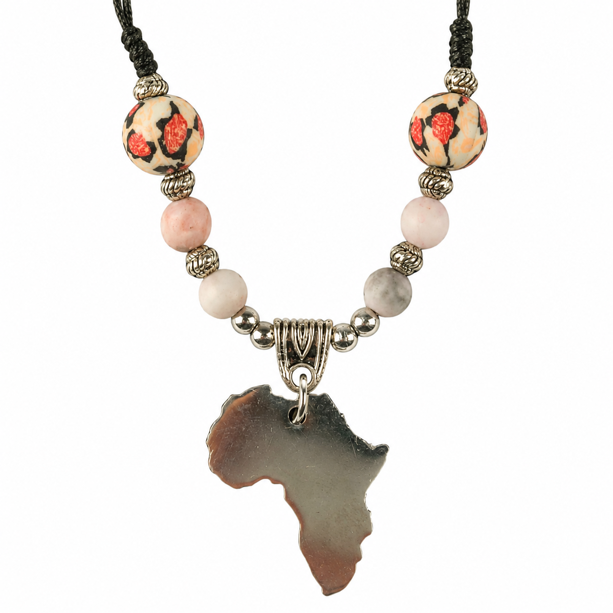 Stainless Steel African Continent Necklace