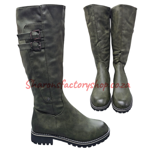A3 Olive Green Long Boot