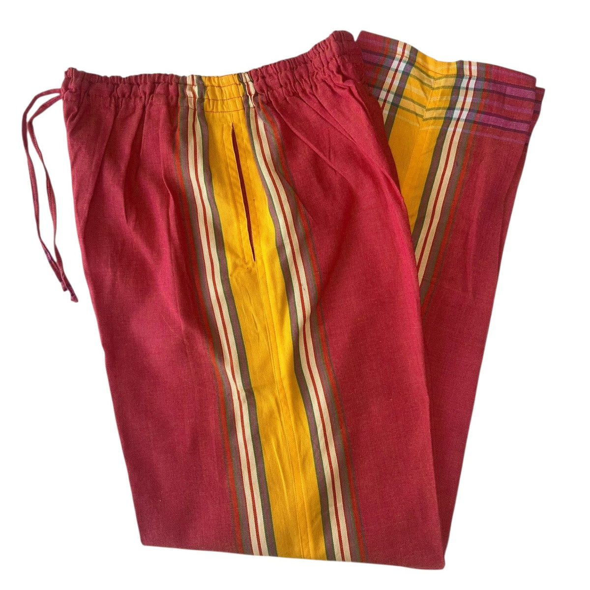 (M) Red & Yellow Kikoy Unisex Pants - Sharon's Factory Shop