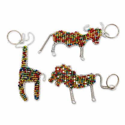 Multi Beaded Wire Safari Keyring