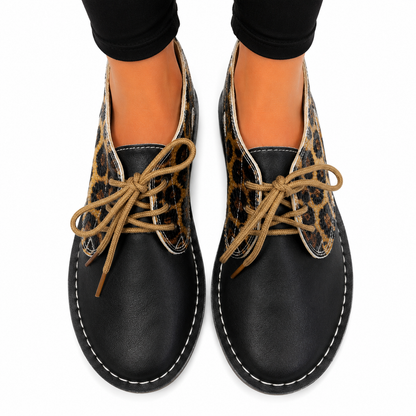 Black / Cheetah Lace Up Veldskoen | Vellies