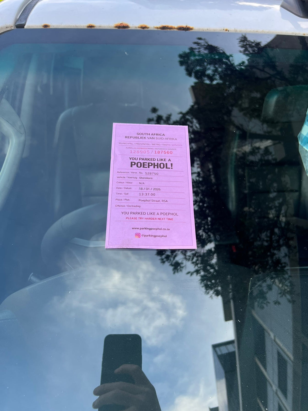 You Parked Like A Poephol' Fines
Pack of 10