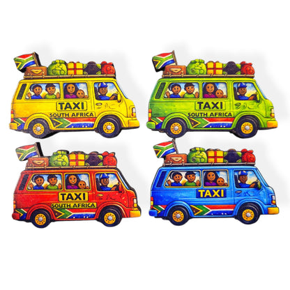 Wood Taxi Magnets